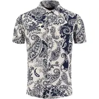 Key Largo Camisa 'KLPARK' creme / marinho