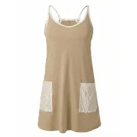 Imily Bela Vestido cáqui / branco natural