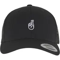 Mister tee Boné 'Crossed Fingers Handsign' preto / branco