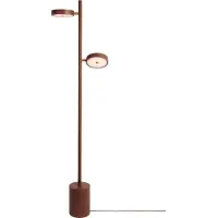 Good&Mojo Candeeiro de pé LED Okinawa, 2 lâmpadas, castanho, 146 cm, madeira