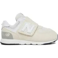 New Balance unisex para criança. NW574V1 Ténis 574 NEW-B Hook & Loop brancos (21.5), Plano, Velcro, Casual, Cinza, moda infantil