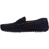 Hackett London para homem. HMS200080 Motorista Mocassins em pele de sela azul-marinho (42), Couro, Plano, Nenhum, Casual, Sapatos de Festa,
