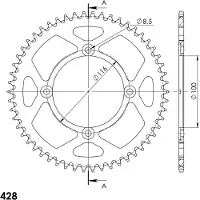 Supersprox Roda Dentada Traseira Aluminium Kawasaki 428x54 Ral462x54blk