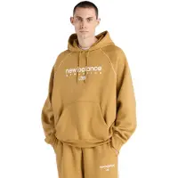 New Balance Casaco em moletão 'Trackside' açafrão / branco