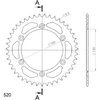 Supersprox Roda Dentada Traseira Aluminium Yamaha 520x42 Ral245x42blk