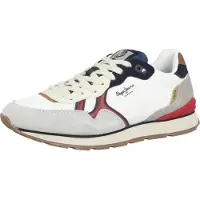 Pepe Jeans para homem. PMS400026 Brit Active Sneakers branco (41), Plano, Cordão, Casual