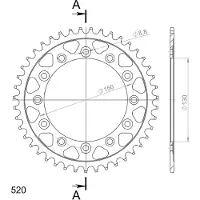 Supersprox Roda Dentada Traseira Steel Yamaha 520x43 Rfe2452x43blk