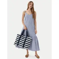 Emporio Armani para mulher. 7W001199_AF22281 Mala de mão de verão azul, branca (OSFA), Branco, Casual, Algodão