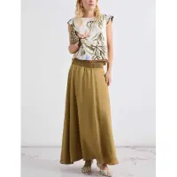 Marella para mulher. 2613101032200 Saia larga Mllorario verde (36), Casual, Modal