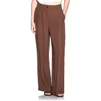 Armani Exchange para mulher. XW001939AF21529U6136 Calças altas castanhas (XXS), Marrom, Casual, Clássico, Poliéster