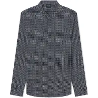 Armani Exchange para homem. XM000625AF13184FB433 Camisa Monogram navy (L), Preto, Casual, Algodão, Manga comprida