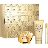 Paco Rabanne Set : Lady Million, Eau De Parfum, da donna, 80 ml + Lady Million, Eau De Parfum, da donna, 5 ml *Miniature + Lady Million, Hydrate, *Non