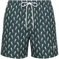 Urban Classics Calções de banho verde escuro / branco