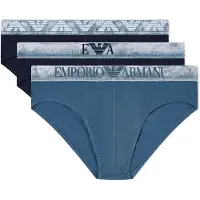 Emporio Armani para homem. EM000258_AF18886 Conjunto 3 Cuecas Fit azul, azul marinho (S), Homewear, Algodão