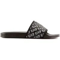 EA7 unisex. 7X000109_AF15125 Chinelos All Over Logo preto (36), Plano, Nenhum, Casual, Beachwear