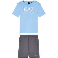 EA7 para menino. 7B000302_AF10375 Conjunto Visibility Boy Azul (16Años= 176cm), Casual, Esportivo, Verde, Algodão, Sportswear, Multisport, P