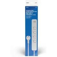 Savio Fita De Alimentação Lz-11 Com 4 Tomadas 1.5 M