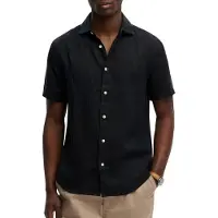 Superdry para homem. M4011104A Camisa Riviera azul-marinho (XXL), Casual, Linho, Manga curta