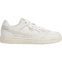 Pepe Jeans para homem. PMS000040 Ténis de couro Clay Club branco (45), Plano, Cordão, Casual
