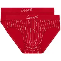 Emporio Armani para homem. EM000251_AF19049 Conjunto de 2 cuecas San Valentine vermelhas (L), Vermelho, Homewear, Algodão