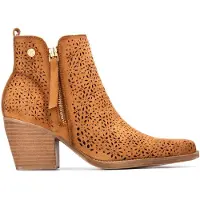 Xti para mulher. 14503701-CAMEL Botins 145037 castanho (39), Couro, Marrom, 3 a 5cm, Zíper, Casual