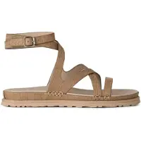 Ugg para mulher. 1178570 Sandálias GoldenGaze Embossed Ankle Wrap Beige (39), Couro, Bege, Plano, Fivela, Casual