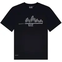EA7 para menino. 7B000274_AF13689 T-Shirt Ténis Pro preta (14 años= 164/166 cm), Preto, Casual, Poliamida, Manga curta, moda infantil