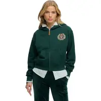 Superdry para mulher. W2012590A Country Club Ziphood verde (L), Casual, Algodão
