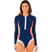 Rip Curl Shorty De Manga Comprida Com Fecho Frontal Para Mulher Surf Stripe Upf