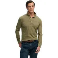 Superdry para homem. M6010958A Polo Classic Rugby verde (XL), Casual, Algodão, Clássico, Manga comprida