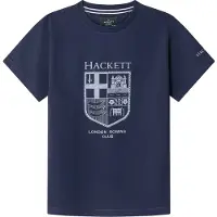 Hackett London para menino. HK5000039 T-shirt com logótipo LRC Heritage azul (Y13), Branco, Casual, Algodão, Manga curta, moda infantil