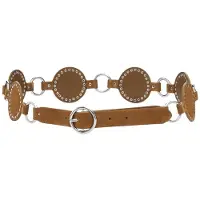 Desigual , Cinto de pele articulado, Cow Split Leather, Marrom, 95