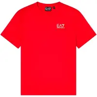 EA7 para menino. 7B000020_AF10378 T-shirt CORE IDENTITY BOY vermelho (12 Años), Casual, Algodão, Manga curta, moda infantil