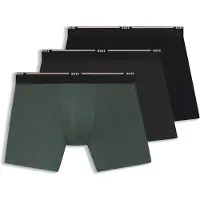 BOSS para homem. 50534503 Conjunto de 3 boxers lisos preto, verde, cinzento (S), Homewear, Algodão