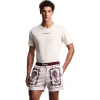 Emporio Armani para homem. EM000583_AF20435 Fato de banho estampado bege (S), Beachwear, Poliéster