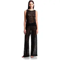 Emporio Armani para mulher. EW003420_AF20251 Calças de praia pretas (XL), Preto, Casual, Algodão