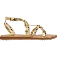 Pepe Jeans para mulher. PLS700017 Sandálias com tachas Rio Gold (38), Ouro, Plano, Fivela, Casual