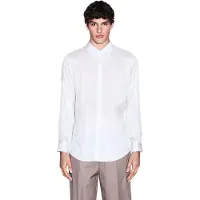 Armani Exchange para homem. XM001817AF13235F0148 Camisa de corte regular em sarja de viscose branco (XS), Casual, Clássico, Viscoso, Man