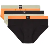 Emporio Armani para homem. EM002154_AF20673 Conjunto 3 Cuecas Essential Logolabel preto, verde, laranja (S), Homewear, Algodão