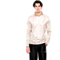 EA7 para homem. 7M001299_AF21799 Pólo de futebol branco (M), Casual, Poliéster, Manga comprida
