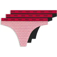 HUGO Tanga Design 10272521 Red 3 Unidades
