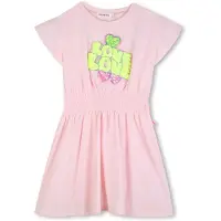 Billieblush para menina. U21828 Vestido de lantejoulas cor-de-rosa (6Y= 114/119cm), Casual, Algodão, Manga curta, moda infantil