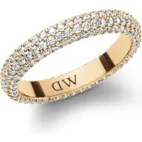 Daniel Wellington Anel de cristal pavé banhado a ouro brilhante DW0040064 - Circunferência: 48 mm