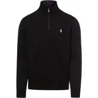 Ralph Lauren para homem. 710P06234001 Camisola de malha dupla com fecho de correr curto, preta (XS), Preto, Casual, Algodão, Clássico