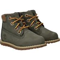 Timberland para menino. TB1A1VOSA581 Botins em pele verde Pokey Pine (23), Couro, Plano, Zíper, Casual, moda infantil