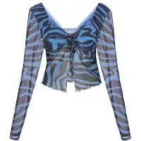 Faina Blusa azul / preto