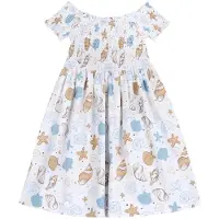 Chicco Vestido azul claro / castanho / branco