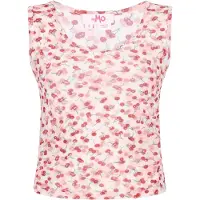 Mymo Top vermelho escuro / branco