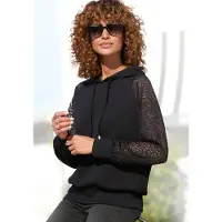 LASCANA Sweatshirt preto / branco