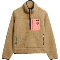 Superdry para mulher. W2012343A Vintage Retro bege com meio fecho de correr (XS), Casual, Poliéster